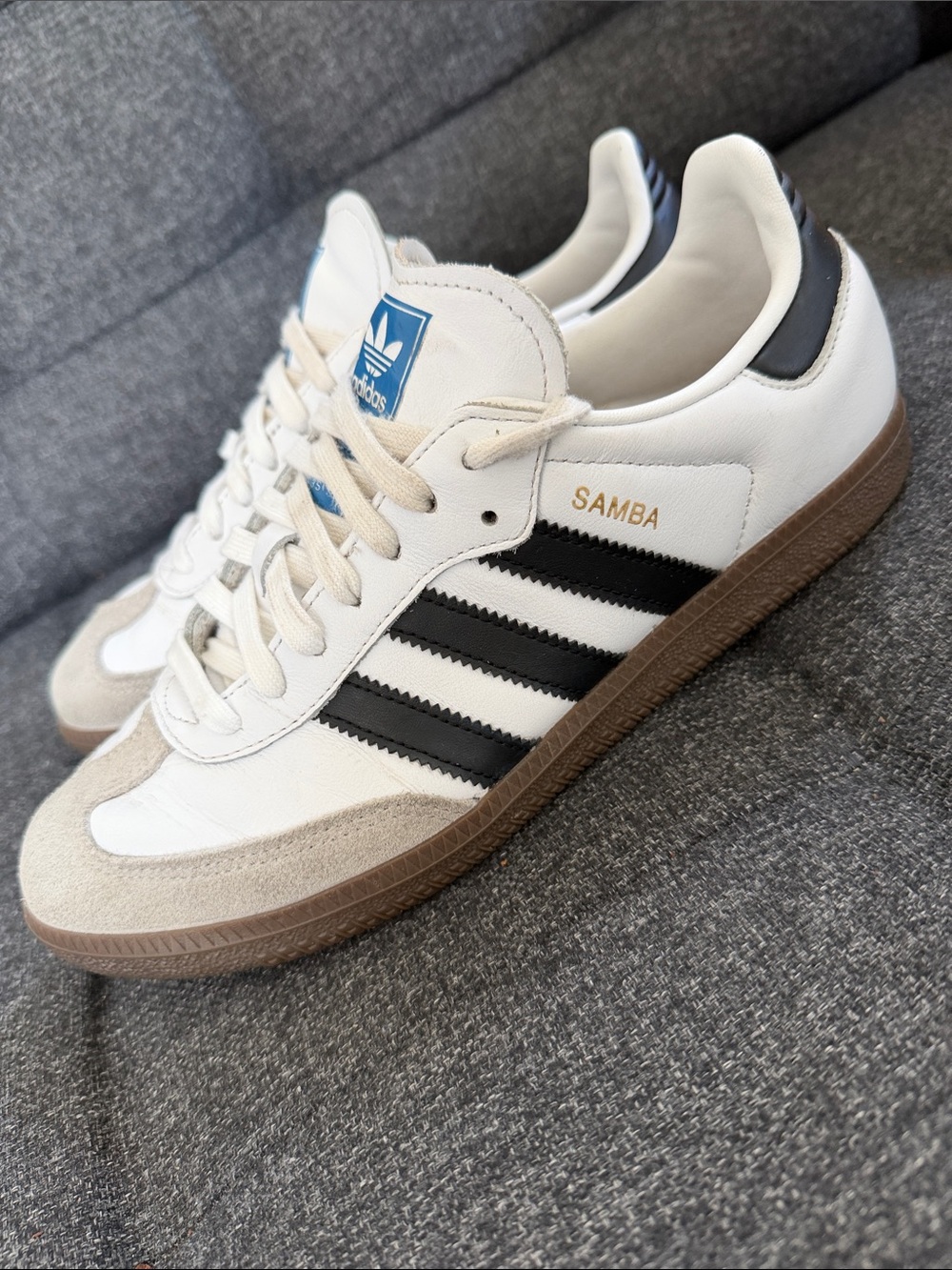 adidas Samba White Black with Gum Sole - Picture 8 of 9